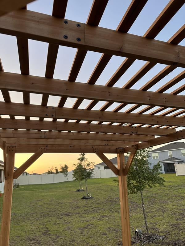 Backyard Discovery 14' x 10' Delray Cedar Pergola with PowerPort