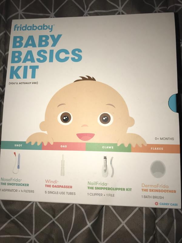 Baby Basics Kit by Frida Baby Includes NoseFrida, NailFrida, Windi,  DermaFrida + Silicone Carry Case