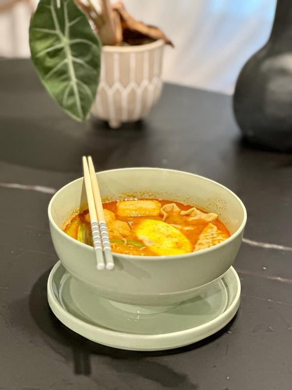 Infuse 8 Piece Ceramic Ramen Bowl Set with Chopsticks and Spoons