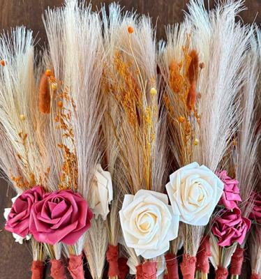 WKFSBLS 80 Stems Pampas Grass, 17 inch Dried Flowers for Home