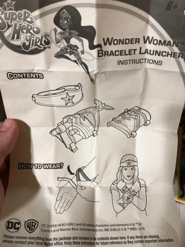 Wonder Woman Bracelet Launcher Mattel DC Super Hero Girls 