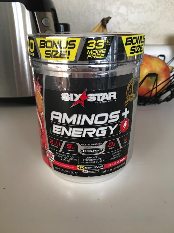 Six Star Amino Plus Energy, BCAA Powder & Energy, Fruit Punch (30