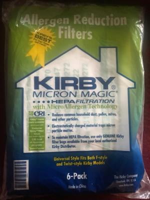 Genuine Kirby Style F HEPA Filtration Vacuum Bags for Sentria Models Sentria®, 6/Package Kirby Part#204808 / 204811 