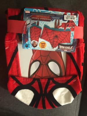 spiderman hooded bath towel