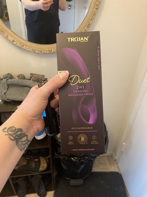 trojan duet 2-in-1 vibrating massager + ring Trojan