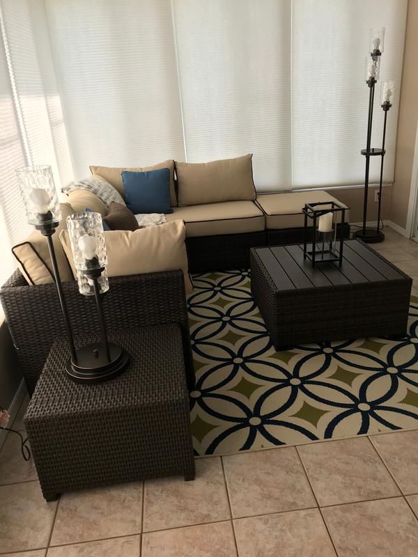 Signature Design By Ashley Loughran 4 Piece Wicker Patio Conversation Set Walmart Com Walmart Com