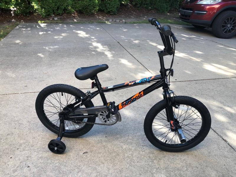 Mongoose Kids Bike with Training Wheels, 18 Inch Wheels, Ages 5-9 