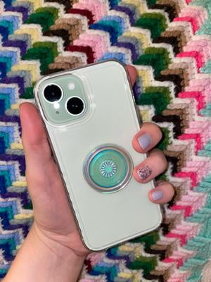 PopSockets PopGrip Estetica Azzurro Pastello Tie Dye, Intercambiabile, Impugnatura E Supporto Per Telefono