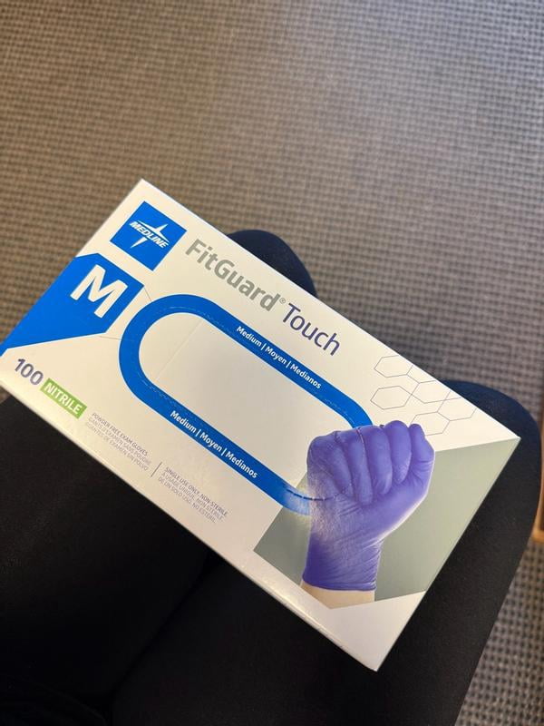 Medline, FitGuard Touch Nitrile Exam Gloves, 100 ct, X-Small, Blue
