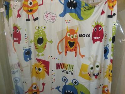 Mainstays Kids Monster Mix Coordinating Fabric Shower Curtain