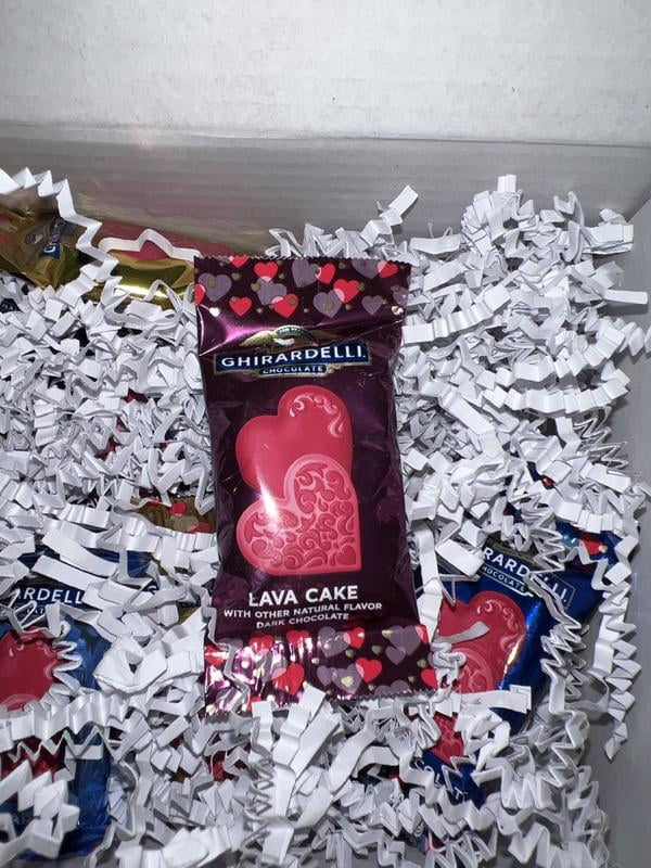Ghirardelli Valentine's Dark Chocolate Lava Cake Duet Hearts Bag