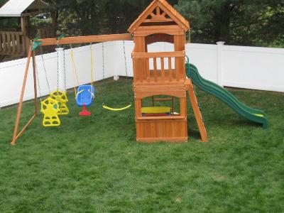 Backyard Discovery Atlantis Cedar Wooden Swing Set Walmart Com Walmart Com