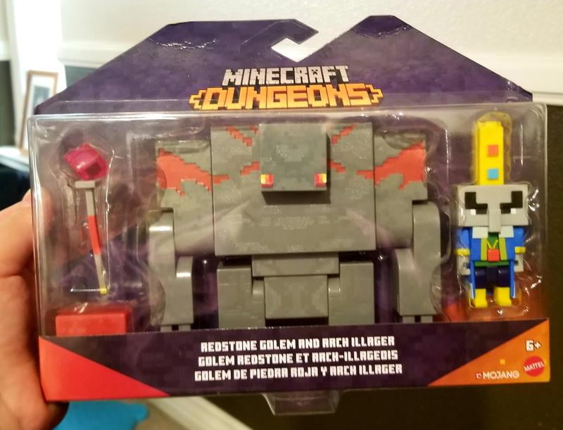 Minecraft Dungeons 3.25 in Battle Figures 2 Pk Arch Illager and Redstone Golem Walmart