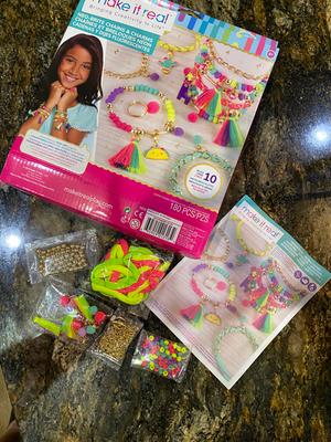 Make It Real: Neo-Brite Chains & Charms Kit - Create 10 Unique Cord &  Tassel Charm Bracelets, 195 Pieces, Includes Play Tray,DIY Playful Charm 