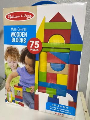 Melissa & Doug 95030 75 Multi-colored Wooden Blocks for sale online 