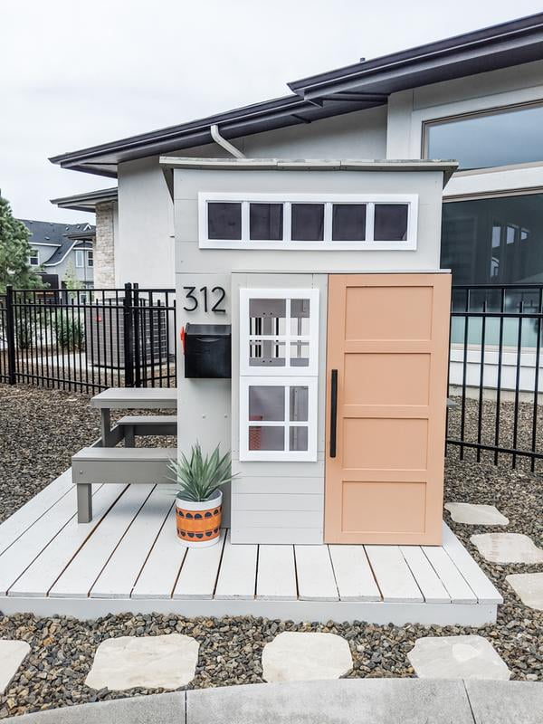 kidkraft modern outdoor wooden playhouse