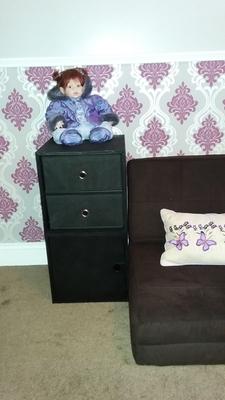 Icube 2 Drawer Nightstand Black Walmart Com Walmart Com