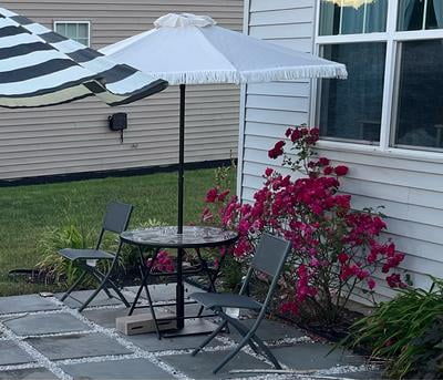 better homes & gardens ventura 7.5 fringe patio umbrella Better Homes & Gardens Outdoor 7.5' White Ventura Fringe Round Push-up  Premium Patio Umbrella