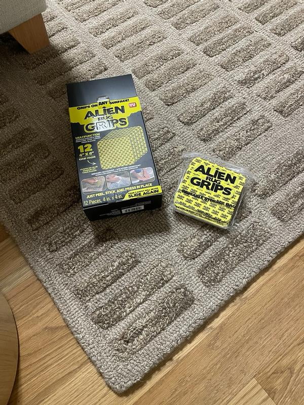 Alien Grip Rug Gripper Carpet Tape - 12pcs, 4x4 in. Anti-Slip