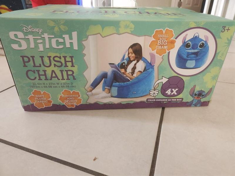 かなでもの Elegant Velvet Box Stitch Chair Customer reviews for Disney Stitch Kids' Compressed Foam Bean Bag