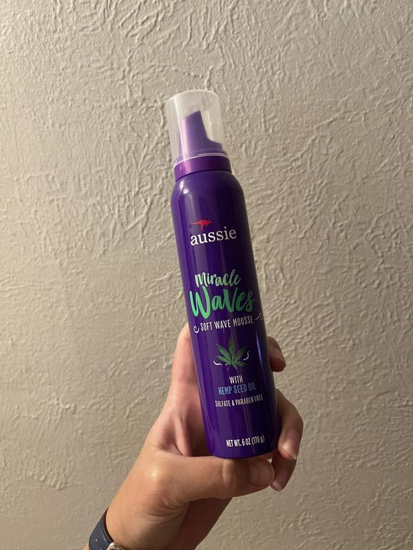 Aussie Miracle Waves Soft Wave Mousse with Hemp Seed Oil, Paraben