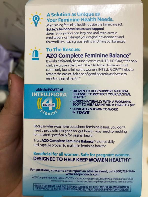 azo complete feminine balance women's daily probiotic