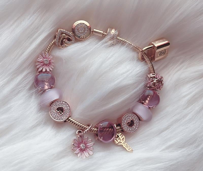 Pandora Colours Pink Oval Cabochon Round Charm - Walmart.com