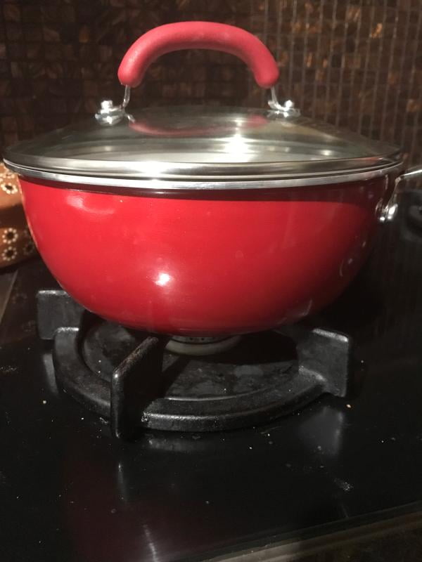 Red Shimmer Rachael Ray Create Delicious Nonstick Saute/All Purpose Pan with Lid 3 Quart 