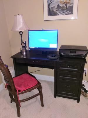 Sauder New Cottage Desk Antiqued Black Paint Finish Walmart Com