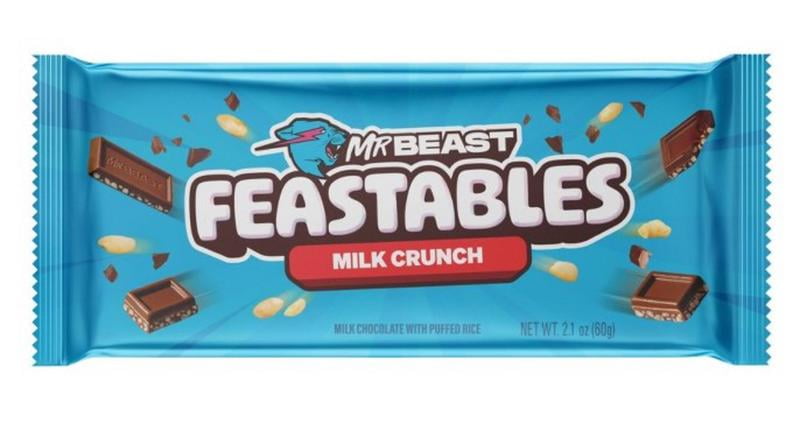 Feastables MrBeast Improved Milk Chocolate Crunch Bar with