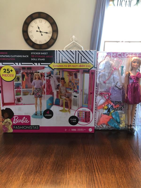 Barbie Dream Closet with Barbie Doll and Accessories Wardrobe Set Walmart