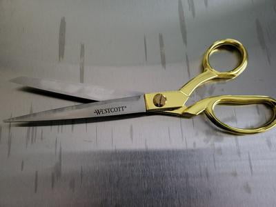 Westcott 9 Inch Bent Stainless Steel Fabric Scissors with Gold