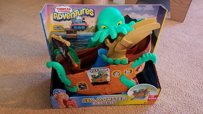 Thomas Friends Adventures Sea Monster Pirate Playset with Train Boat Set and Aquatic Treasure Walmart