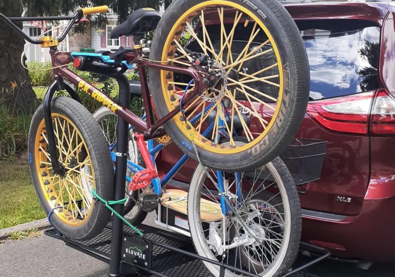 3 bicycle apex steel basket cargo carrier with bike rack