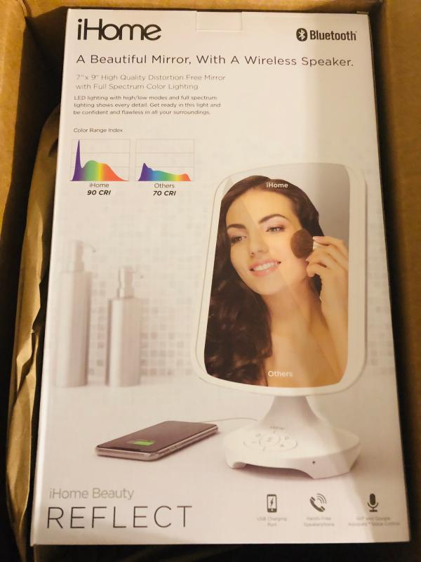 ihome reflect led vanity mirror with bluetooth audio walmart