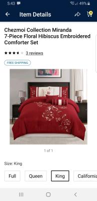 Chezmoi Collection Miranda 7 Piece Floral Hibiscus Embroidered