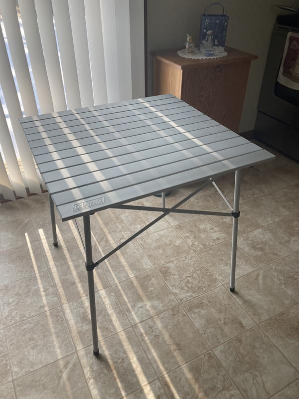 Coleman Portable and Compact Outdoor Folding Aluminum Table, White