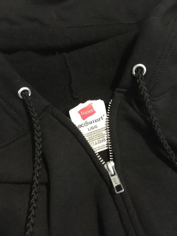 hanes black zip up hoodie