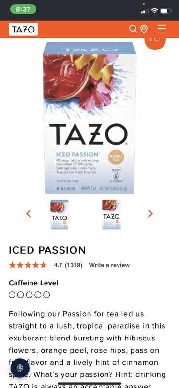 Customer reviews for TAZO Passion Pitcher Iced Tea Bags Herbal Tea