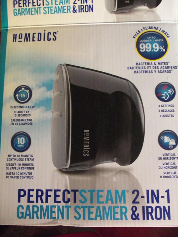 homedics 2 in 1 mini garment steamer and iron