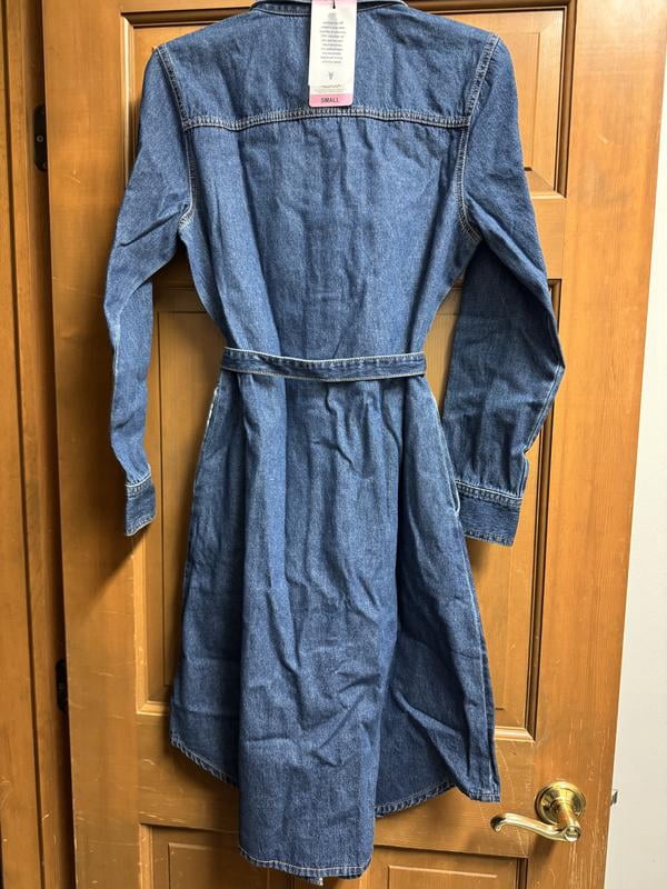 knee length dresses for ladies Striped Floral Short Sleeve Button Down Midi Dress – Freckled Poppy main image 0
