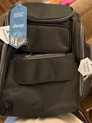 J Is For Jeep Perfect Pockets Backpack Diaper Bag Black Grey Walmart Com Walmart Com