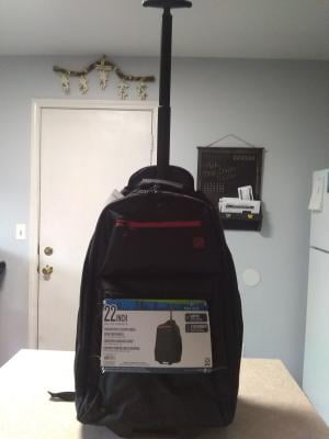 Protege 22 Black Rolling Backpack with Telescopic Handle 