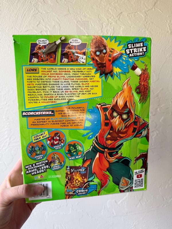 NINJOMBIE, Action Figure, Scorchstrike, Zombie with Slime Ages 3+