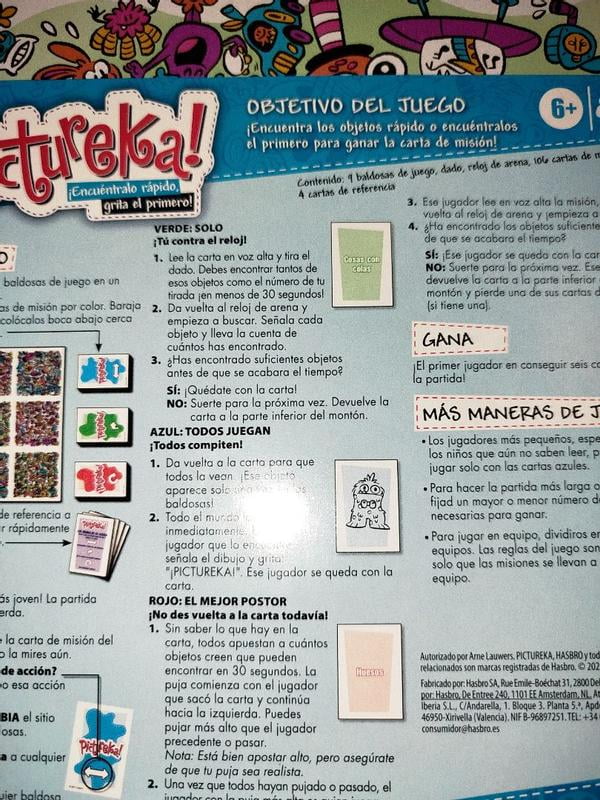 Pictureka! Juego Hasbro Gaming de imagen Juego de mesa para niños