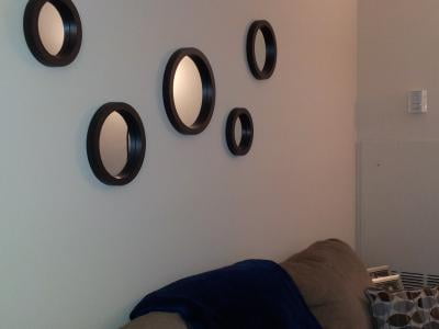 Black 9-Piece Round Mirror Set
