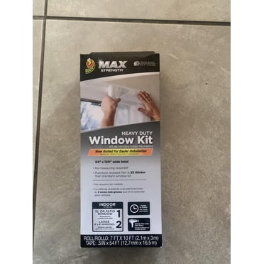 Duck MAX Strength Window Insulation Kit (2-Pack) - Heavy Duty Shrink Film, 84" X 120" Rolls For Patio Doors & Large Windows