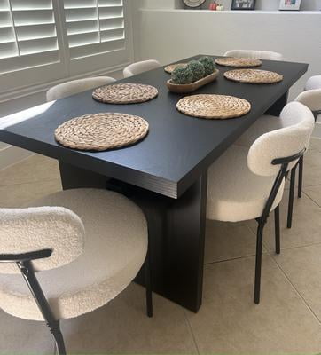 edx Upholstered Dining Chairs, Mid Century Modern Round Dining