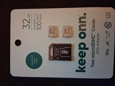 2 pack) onn 128GB Class 10 U3 V30 MicroSDXC Flash Memory Card
