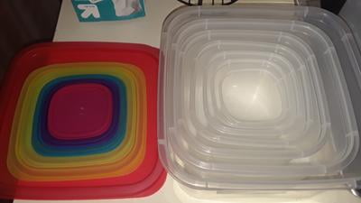 Mainstays 14 Piece Rainbow Square Food Storage Containers with